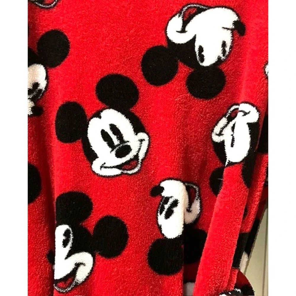 Disney Mickey Mouse Small Bath Robe Red Lounge Boy Or Girl Soft See Measurements